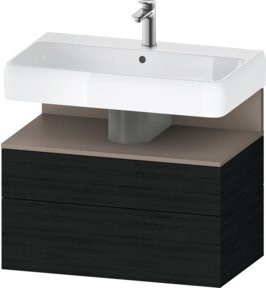Duravit Waschtischunterschrank Qatego in Schwarz, Wandmontage, mit 1 Schrank und 1 Auszug, B/T/H: 79 x 47 x 59 cm - Bild 1