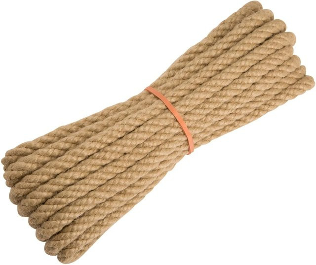 Conacord Polypropylen-Stapelfaser Seil mit Öse, Durchmesser: 10 mm, Länge: 3 m, Farbe: Beige/Braun - Bild 1