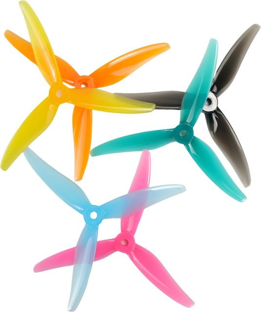 Gemfan 51466 MCK V2 5 Zoll 3-Flügel Propeller Set für RC FPV Drohnen, 4 Paar, Gelb/Mehrfarbig - Bild 1