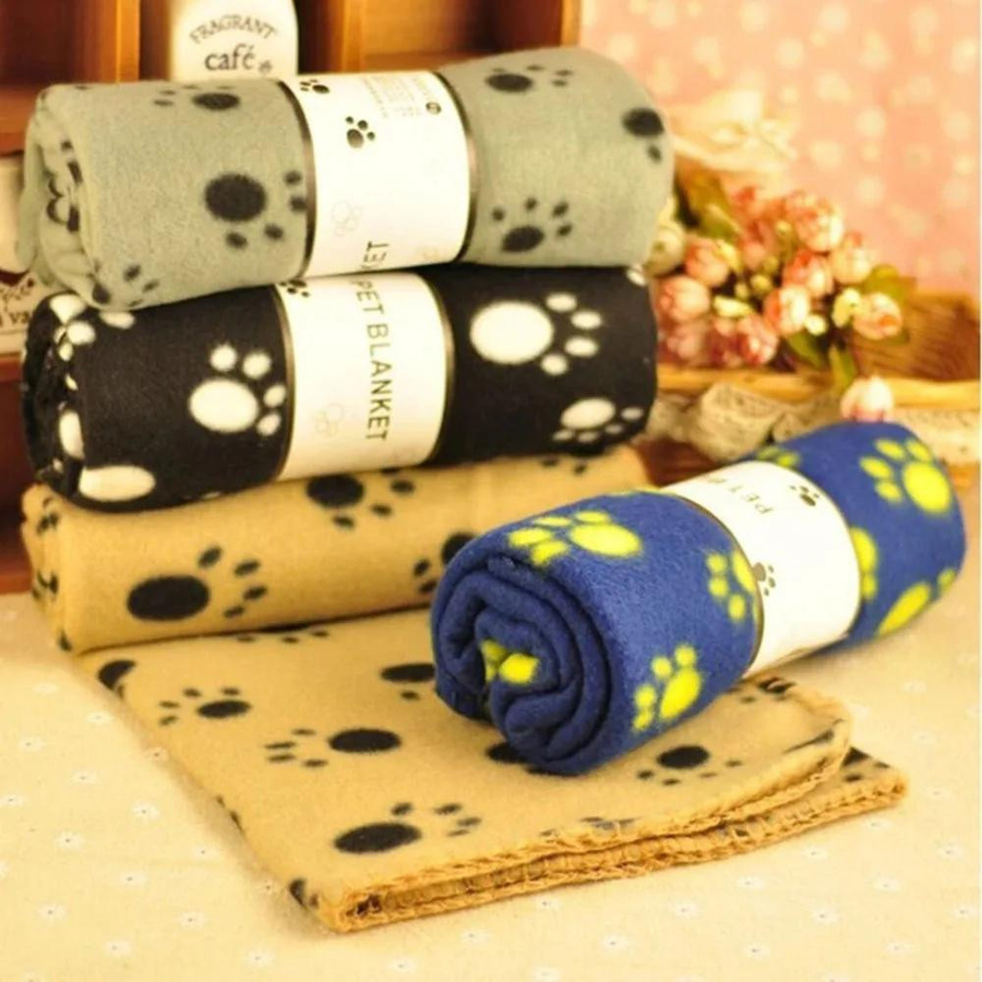Yiran Furniture Fleecedecke für Haustiere mit Pfotenabdruck, weiche Schlafmatte für Hunde und Katzen, B/H: 60 x 70 cm - Bild 4