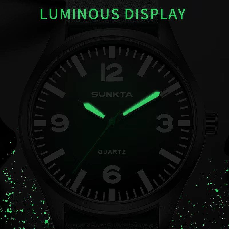 LIGE Armbanduhr, Quarz, Textil/NATO, Schwarz, Herren - Bild 4