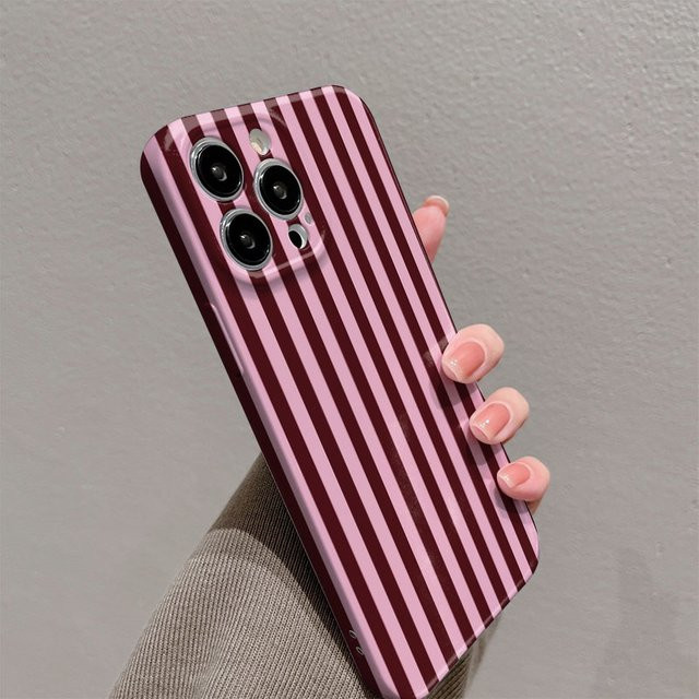 Clmj Swag Handyhülle mit vertikalen Streifen für Xiaomi Mi 15T 14T 13 12 9 10 11 Poco C40 M5 X3 F4 NFC Pro 4G 5G in Pink, glänzende harte PC-Hülle - Bild 1