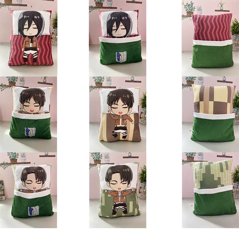 Bandai Attack on Titan Plüschkissen Eren Mikasa Levi in Multicolour - Bild 3