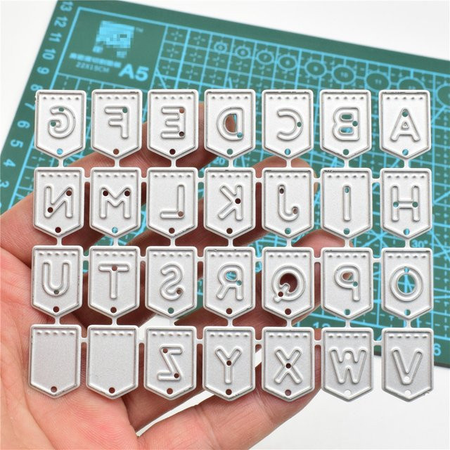 Wörter Metall-Stanzformen in Silber als Prägestempel für deine DIY-Scrapbook-Papierkarten - Bild 1