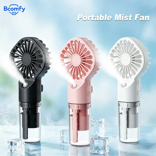Bcomfy Mini Tragbarer Nebelventilator in Pink mit 4 Geschwindigkeiten und USB-Wiederaufladung - Bild 1
