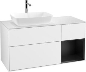 V&B Waschtischunterschrank Finion mit Wandbeleuchtung in Weiß lackiert, Breite: 120 cm, Tiefe: 50,1 cm, Höhe: 50,1 cm - Bild 1