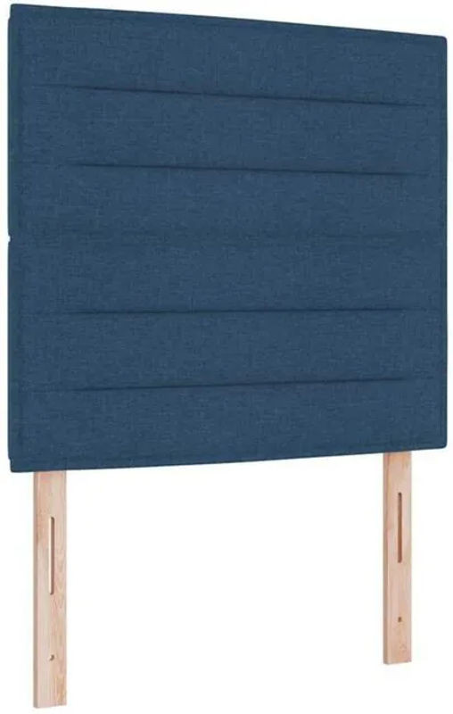 Modernes Boxspringbett mit Kopfteil von vidaXL aus Stoff in Blau, B/T/H: 90 x 190 cm - Bild 1