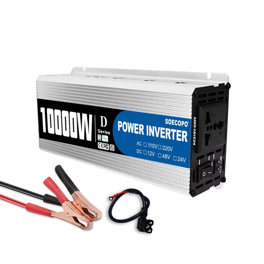Soecopo Wechselrichter 10000 W DC-AC-Konverter in Silber mit 12 V/24 V/48 V Eingang und 110 V/220 V Ausgang sowie Überlastschutz - Bild 7