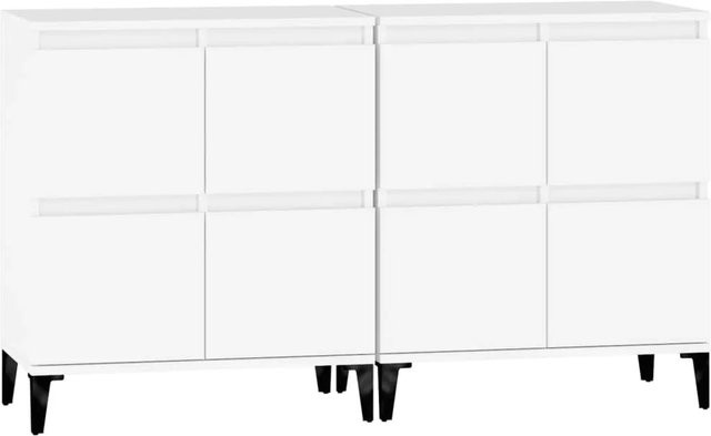 2er-Set vidaXL Sideboards in Weiß aus Holzwerkstoff und Metall, klassisches Design, B/T/H: 60 x 35 x 70 cm - Bild 1