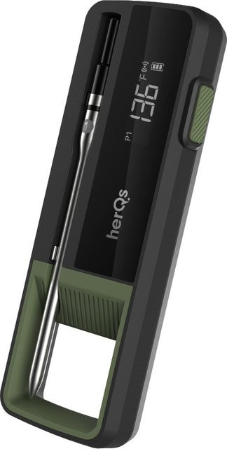 HerQs Single Max Fleischthermometer mit App-Steuerung und Timer in Schwarz aus Edelstahl - Bild 1