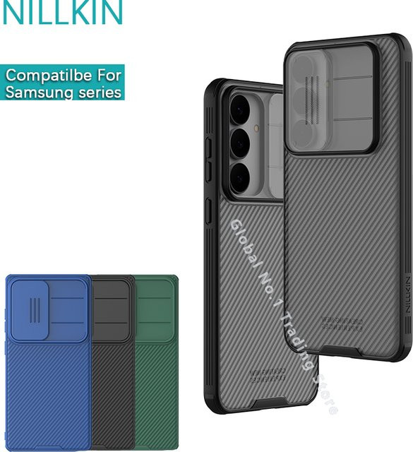 NILLKIN CamShield Pro Schutzhülle mit Kamera-Abdeckung für Samsung Galaxy S21 S23 S24 S25 Ultra Plus FE in Schwarz - Bild 1