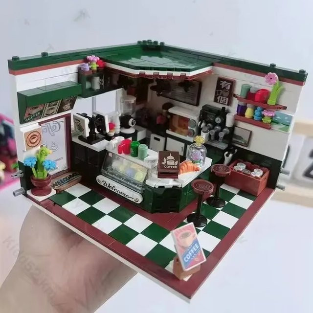 CONUSEA Mini Stadt Street View Café Bar Friseursalon, 3D Puzzle, Modell Spielzeug - Bild 1