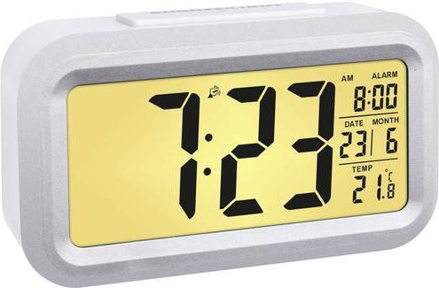 TFA Dostmann Funk Wecker, Silber, Weiß, Unisex - Bild 1