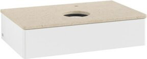 V&B Waschtischunterschrank Antao ohne Frontstruktur mit Beleuchtung, Weiß lackiert, B/T/H: 80 x 50 x 19 cm - Bild 1