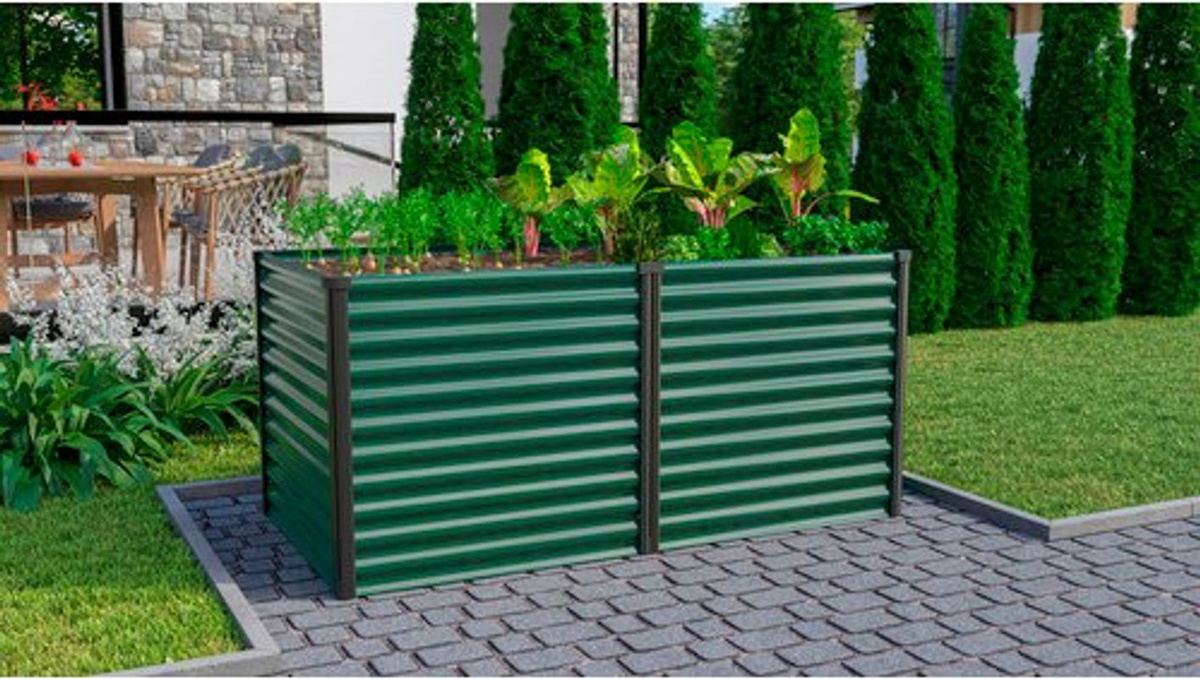 VITAVIA Hochbeet Meta 858 in Seegras/Schwarz, B/H/L: 96,17 x 86 x 187,68 cm - Bild 4