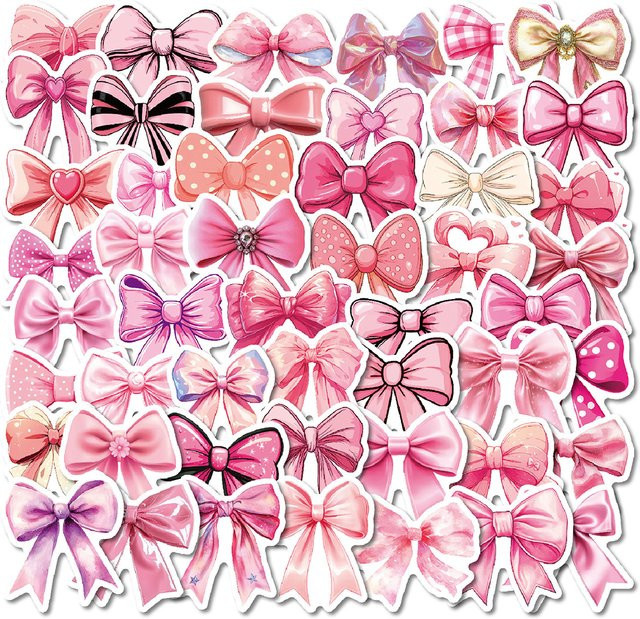 Charile Rosa Bowknot Aufkleber, 10-teiliges Set - Bild 1