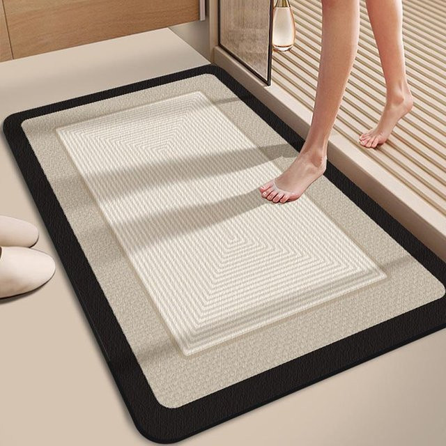 Wasserabsorbierende und rutschfeste Kieselalgen-Schlamm-Bodenmatte von Yiran Furniture in Beige, B/T: 120 x 80 cm - Bild 1