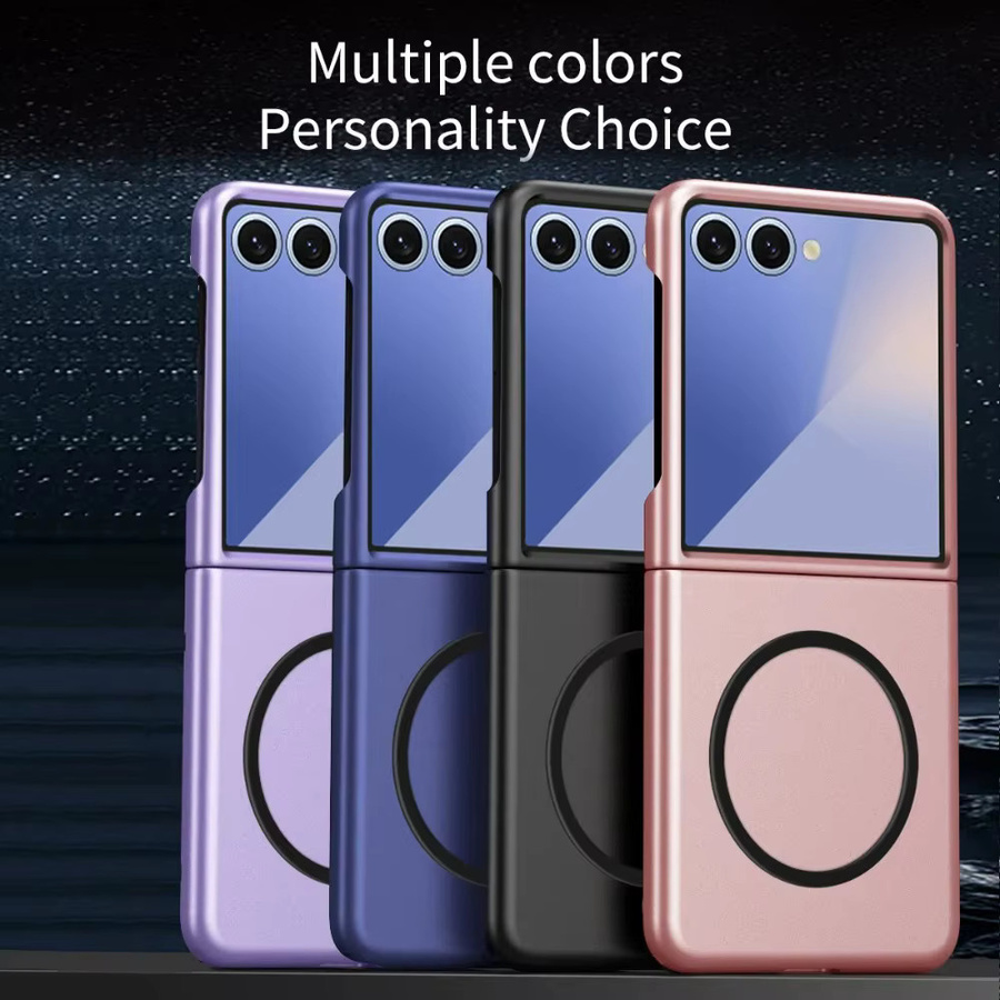 Sturzsichere Schutzhülle für Samsung Galaxy Z Flip 7FE, 6, 5, 4, 3 mit kabelloser Ladehülle in Purple und mattierter Metall-Lackierung - Bild 5