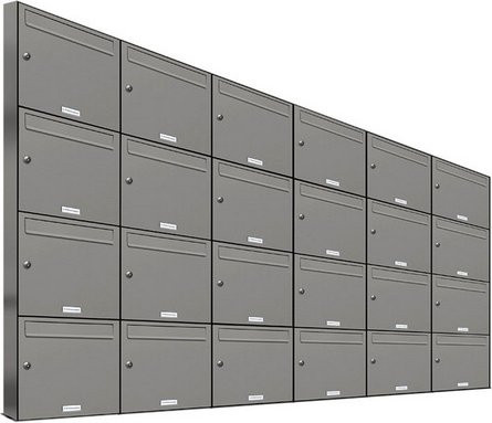 AL Briefkasten für 24 Parteien, Aufputzmontage, grau, B/H/T: 229,8 x 136,8 x 11,6 cm - Bild 1