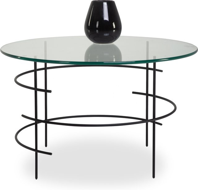 Modern Couchtisch 8515 von HASSE in Schwarz und Transparent mit Glasplatte, B/T/H: 80 x 80 x 46 cm - Bild 1