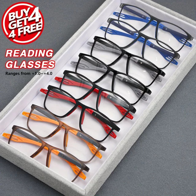 MDOD Lesebrille, Vollrand, rechteckig, Kunststoff, Unisex - Bild 1
