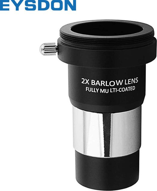 Eysdon Barlow Objektiv 2x1,25 Zoll voll mehrfach beschichtet aus Metall mit M42 Gewinde als T-Ring Verbindungsschnittstelle für Teleskop Okulare in Schwarz - Bild 1