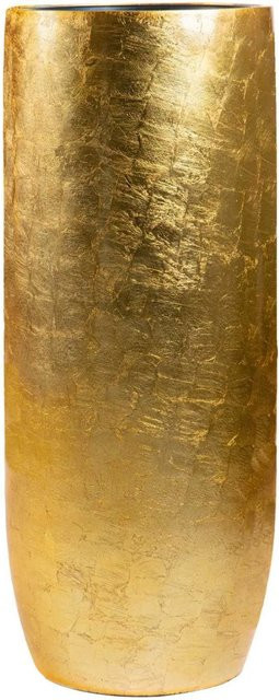 Vivanno Bodenvase Solerio in Blattgold aus Fiberglas, B/T/H: 33 x 33 x 80 cm - Bild 1