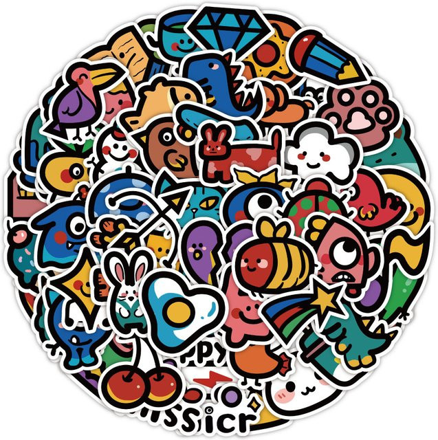 60-teiliges Set bunte Cartoon-Aufkleber für Kinder zum Dekorieren von Notizbüchern und Tagebüchern von RecordingYourLife Store - Bild 1
