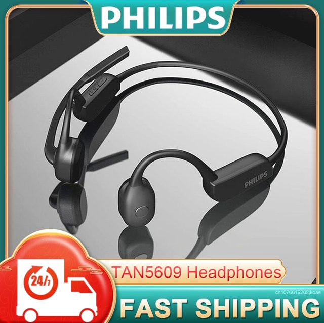 Philips TAN5609 Knochenleitungskopfhörer, kabellose Bluetooth Sport-Ohrhörer mit HD-Mikrofon und Anruf-Rauschunterdrückung, Schwarz - Bild 1