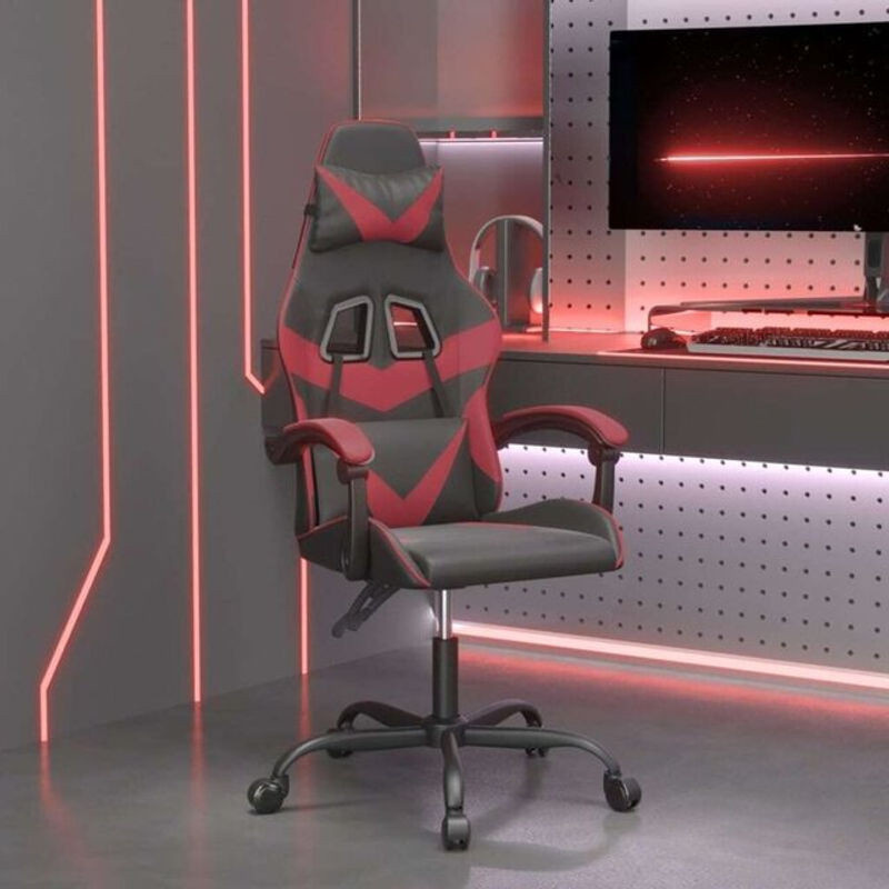 vidaxl Gamingstuhl aus Kunstleder in Schwarz und Rot, drehbar - Bild 1
