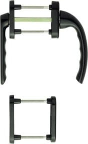 HOPPE Griffgarnitur Tôkyô PZ 099KH/66N TS 63-68 in Schwarz aus Aluminium und Kunststoff - Bild 1