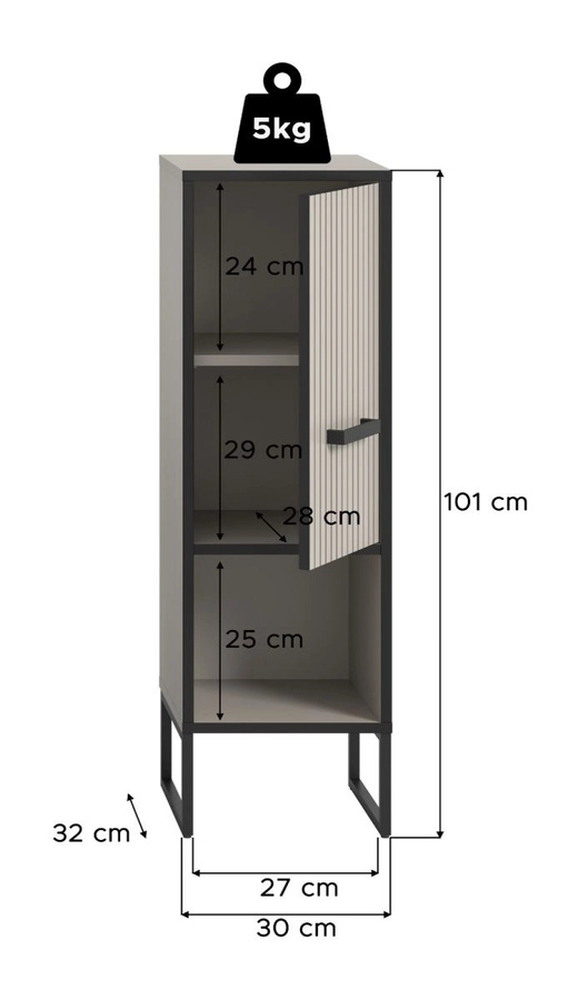 Badezimmer Kommode Scana von Inn.Furn in Sand, Breite: 101 cm, Tiefe: 30 cm - Bild 6