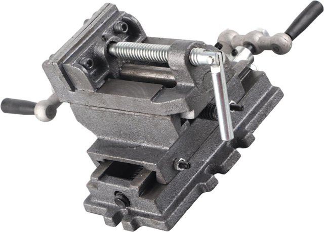 TOMTOP Schraubstock aus Stahl in Grau mit Kreuz-Flachtisch für mechanische Wartungsarbeiten an Bohr- und Fräsmaschinen, Breite: 7,6 cm - Bild 1