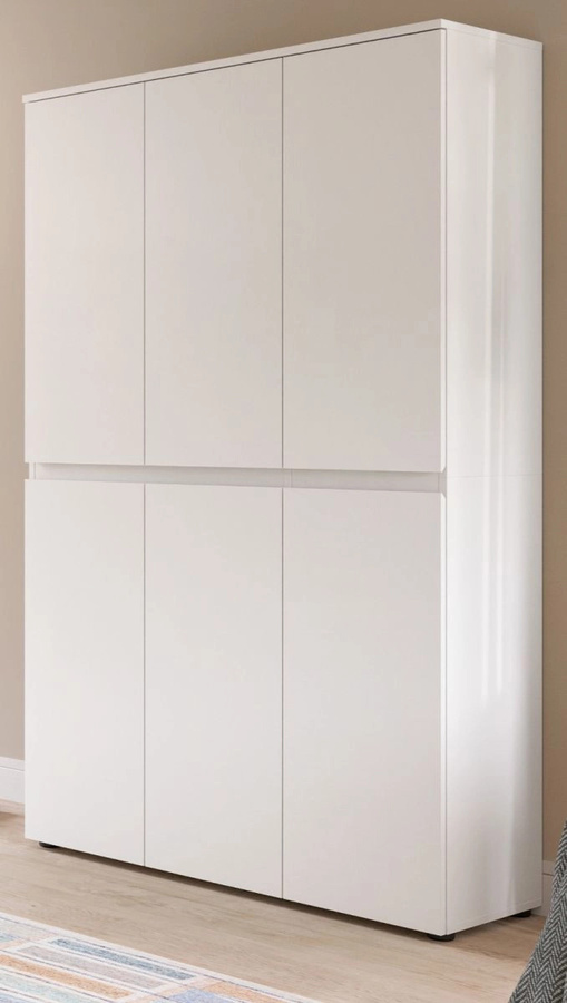 Mehrzweckschrank Assino in Weiß mit Innenfächern und Kleiderstange, B/T/H: 105 x 37 x 175 cm - Bild 1
