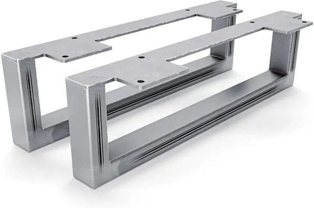 HEVVA Möbelfüße GRAZ 2er Set aus Stahl in Silber Matt, Höhe: 10 cm, Tiefe: 35 cm - Bild 1