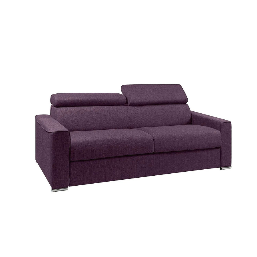 Schlafsofa Vizir von Vente-unique in Violett mit verstellbarer Kopfstütze und Stoffbezug, Breite: 216 cm - Bild 2