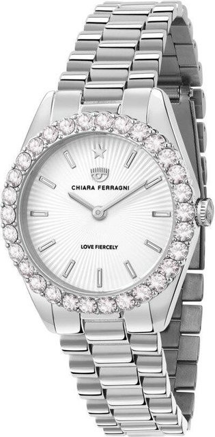 Chiara Ferragni Armbanduhr, Quarz, Edelstahl, Weiß, Diamantbesetzt, Damen - Bild 1