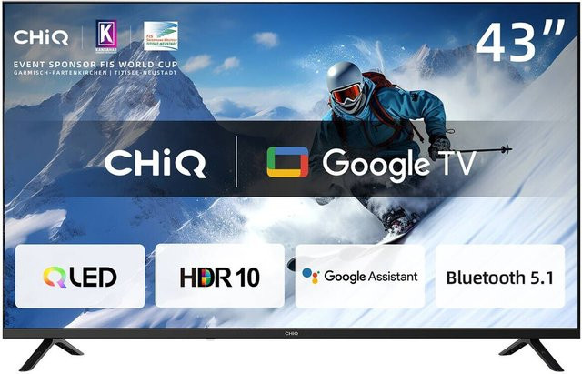 CHiQ QLED-Fernseher L43QM10V Full HD Smart TV in Schwarz mit 43 Zoll, Breite: 96 cm, Höhe: 60 cm - Bild 1