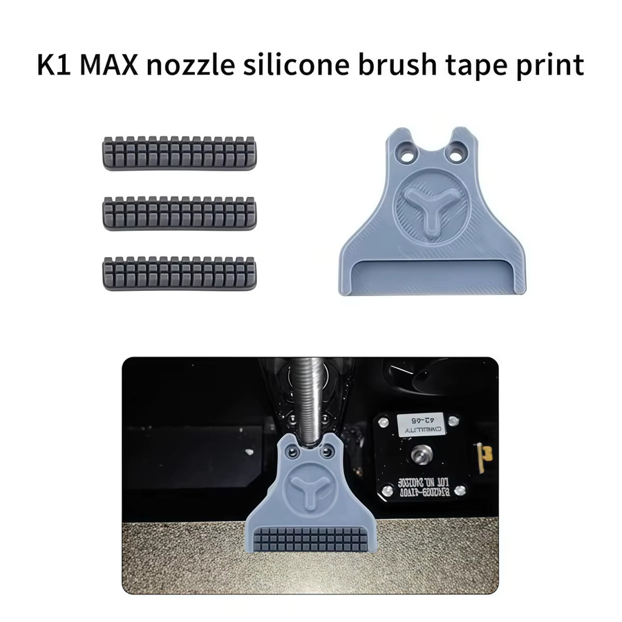 Creality Düsenbürsten-Set aus Silikon in Grau für K1, K1C und K1 Max inklusive Halterung - Bild 3