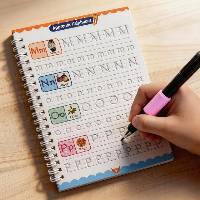 BOHY Übungsbuch für französische Kalligraphie für Anfänger und Erwachsene mit Alphabet-Rillen in Multicolour - Bild 1