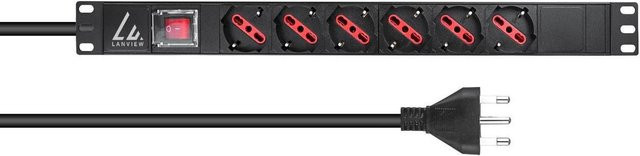 Lanview LVR-2MIT-SW-IT6 Stromverteilereinheit PDU 1U Schwarz - Bild 1