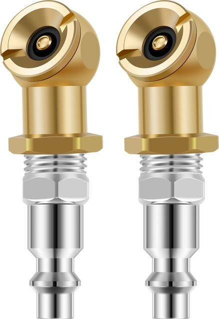 Toorise Ball Inflator Air Chuck Set aus Messing in Gold für Luftkompressoren, Reifen und Fahrräder mit 1/4NPT Anschluss - Bild 1