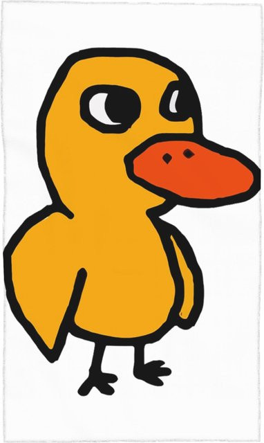 Saugfähiges Baumwollhandtuch mit Enten-Motiv, schnelltrocknend, Weiß/Mehrfarbig, B: 100 cm, H: 180 cm - Bild 1