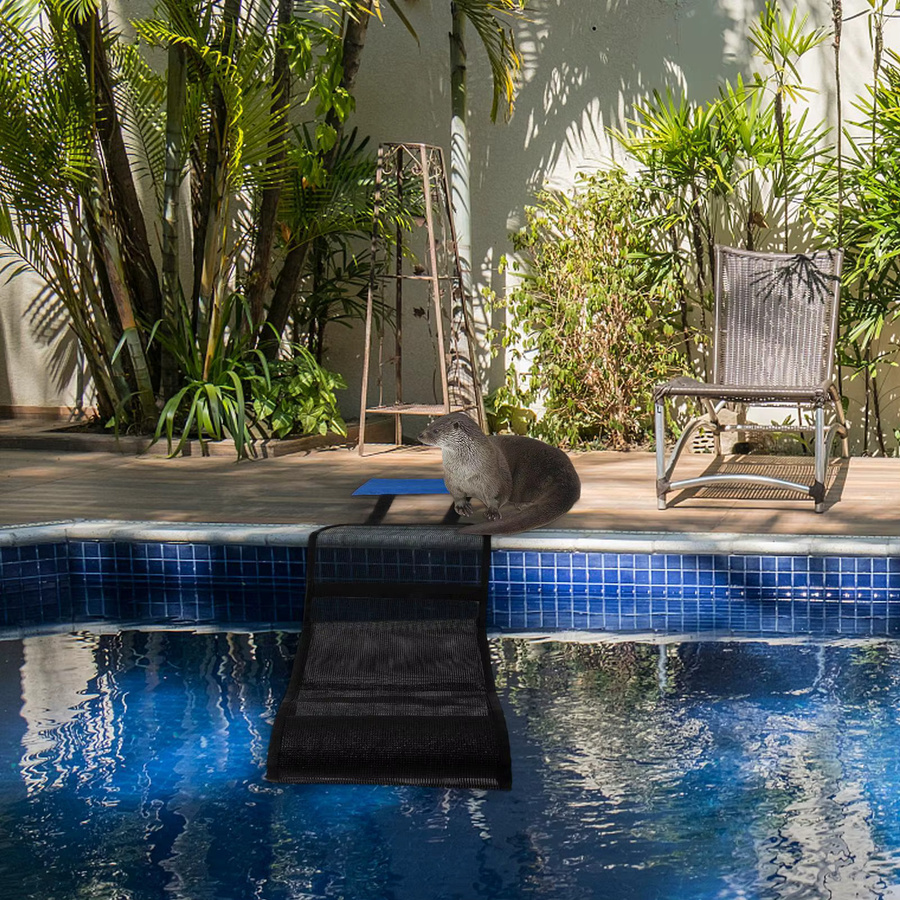 Faltbare Tierrettungs-Rampe aus blauem Oxford-Gewebe als schwimmende Rettungstreppe für den Pool - Bild 4