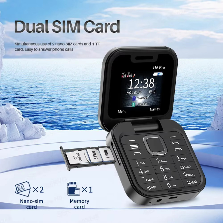 SERVO I16 Pro Mini Fold Klapphandy 2G GSM Dual SIM in Purple mit Video Player und 3,5mm Jack - Bild 2
