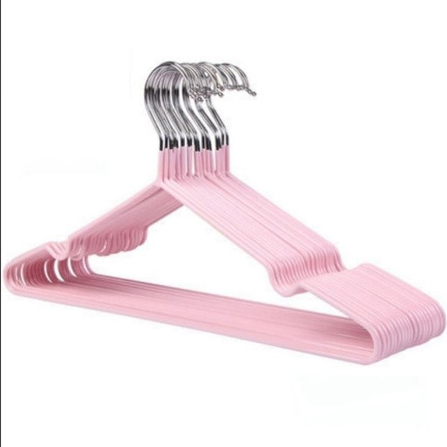 Rutschfeste und platzsparende Kleiderbügel von KaiSai in Rosa für trockene und nasse Kleidung - Bild 1