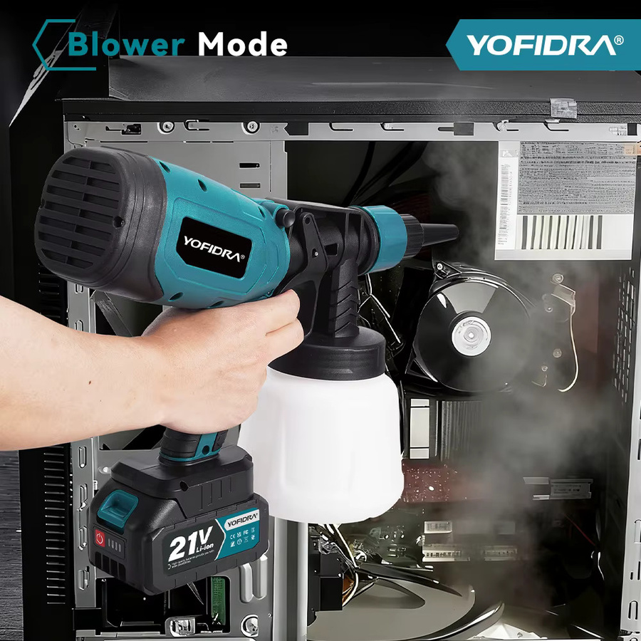 YOFIDRA 2in1 Elektrische Spritzpistole und Luftgebläse mit 1000ml Behälter für Makita Akkus - Bild 5