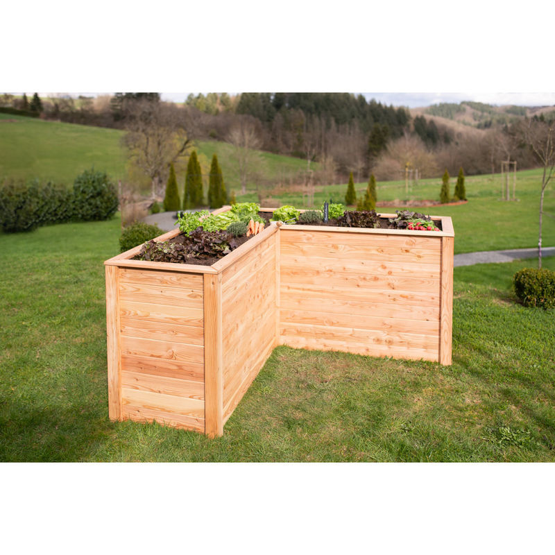 Westmann Hochbeet Klassik aus Lärchenholz in Braun, B/T/H: 170,5 x 170,5 x 84 cm - Bild 2