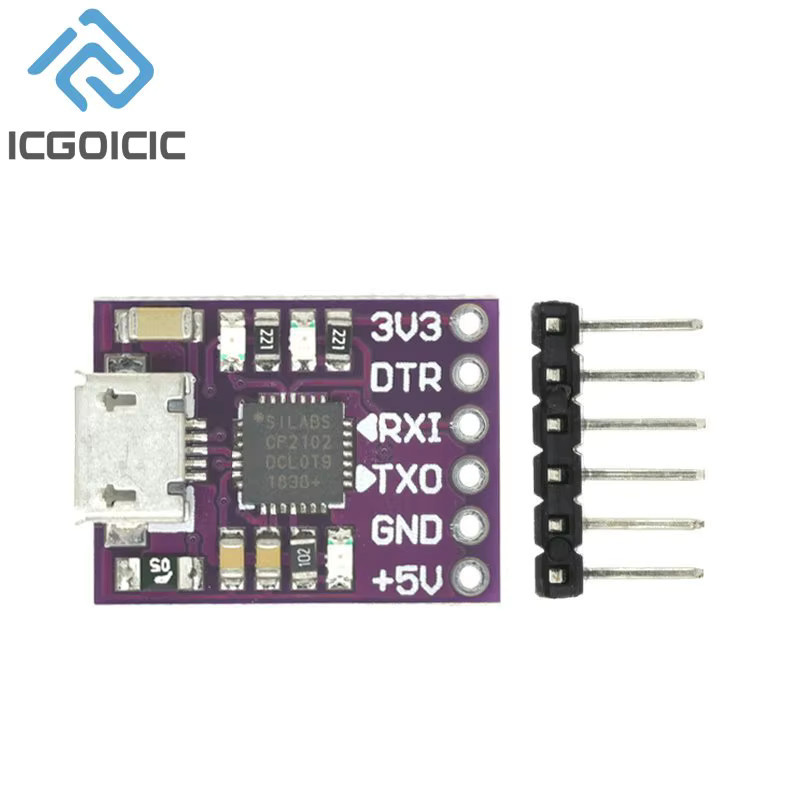 CJMCU CP2102 USB-C und Micro-USB zu UART TTL Modul 6Pin Serieller Konverter in Blau - Bild 2