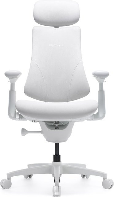 Libernovo Omni Gen High End Bürostuhl aus Stoff mit Armlehnen in Weiß, höhenverstellbar - Bild 1